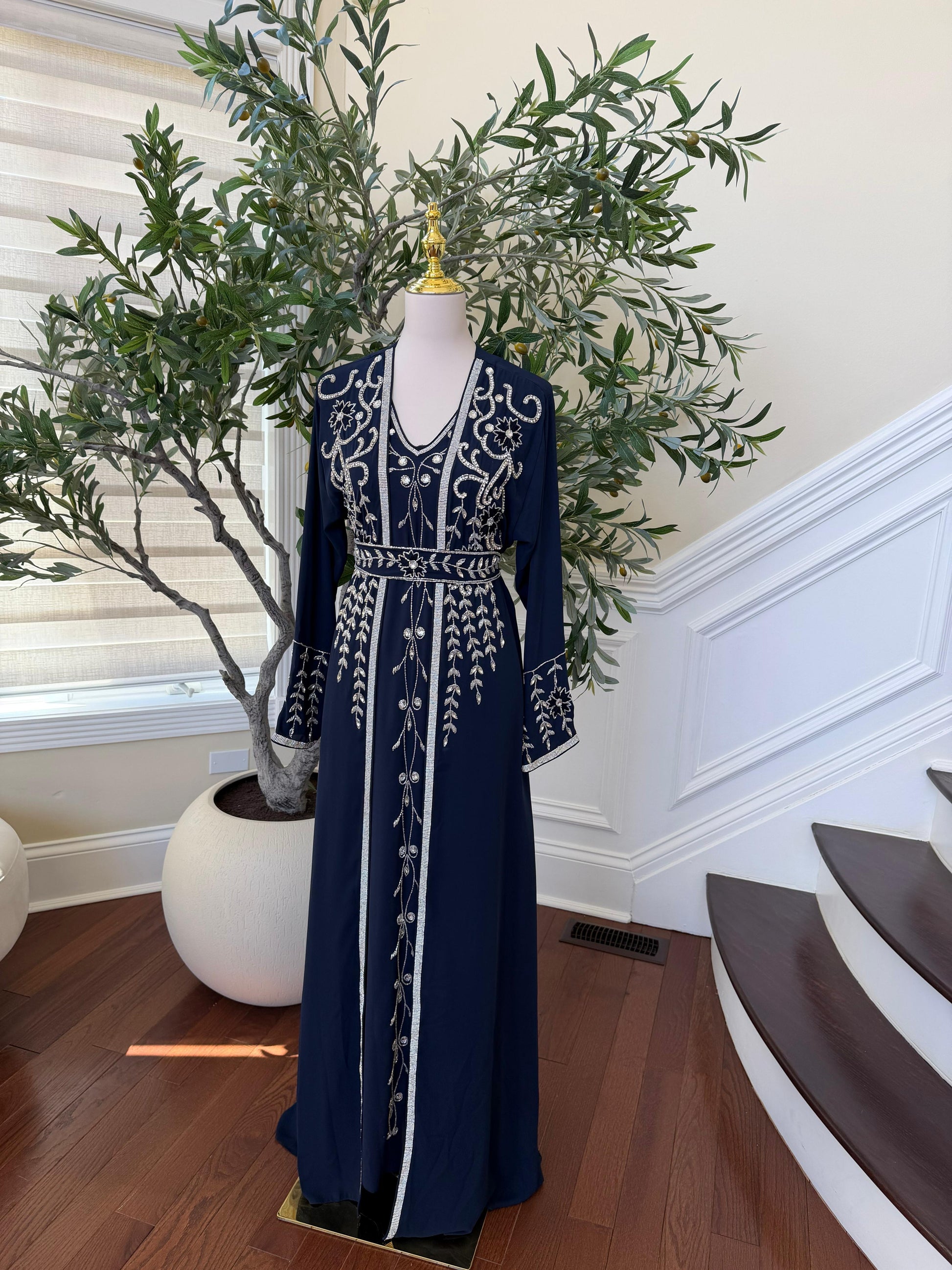 Blue Royale Beaded Kuftan
