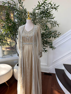 Golden Cream Radiance Beaded Kuftan
