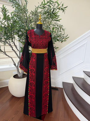 Traditional Tatreez Red Embroidery Thobe