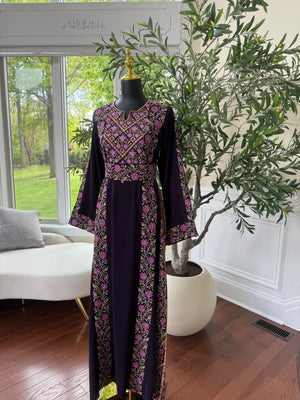 Elegant Purple Tatreez Thobe