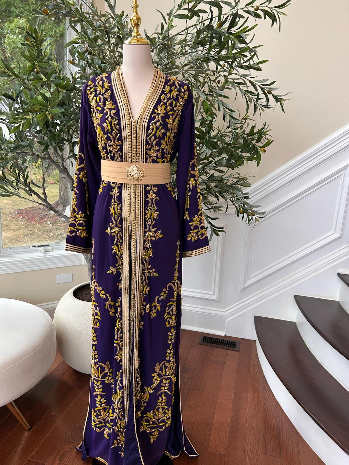 Purple Elegance Golden Kuftan