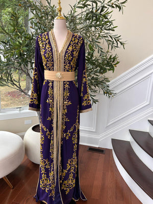 Purple Elegance Golden Kuftan