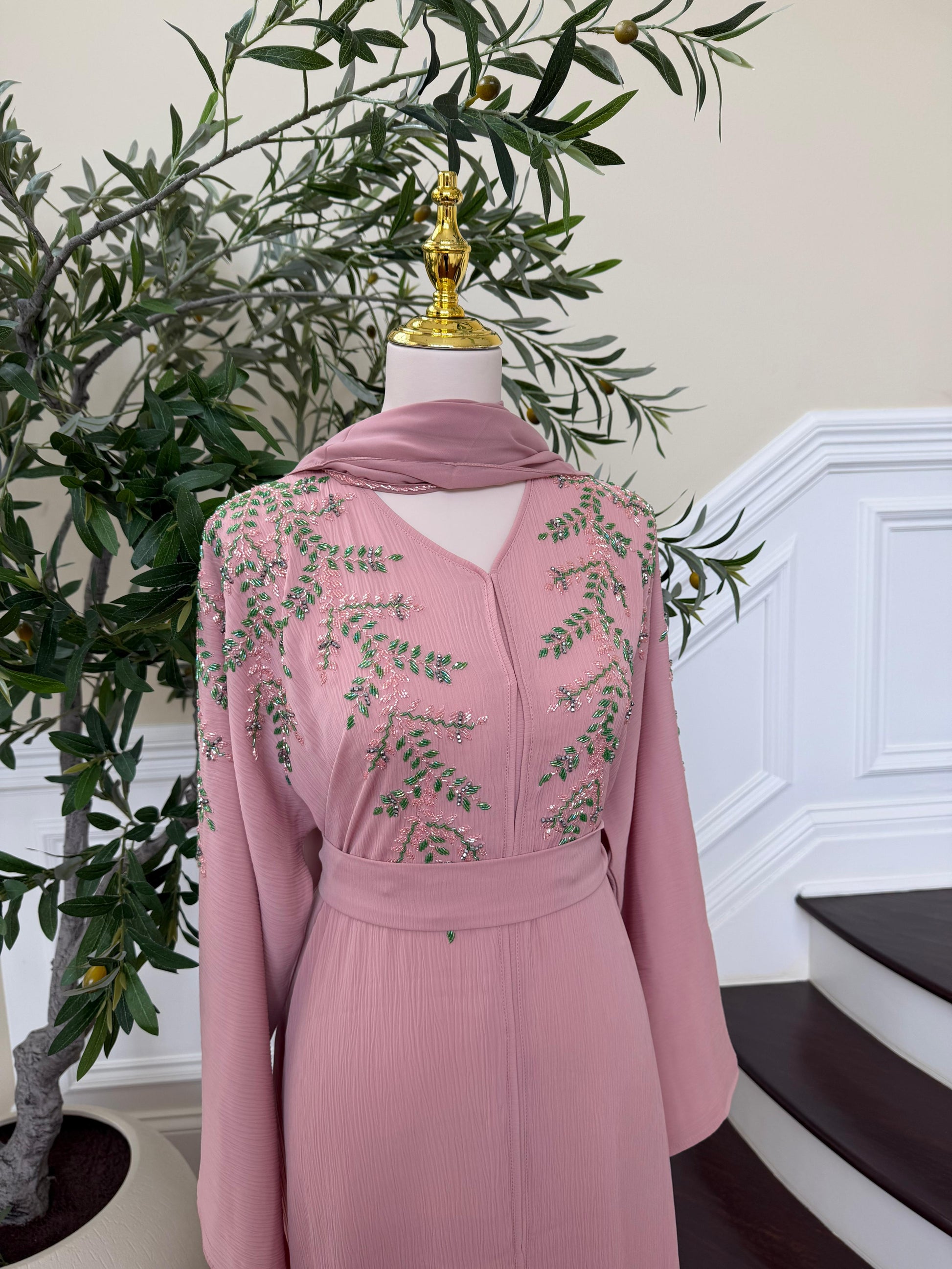 Pink Rose Elegance Abaya