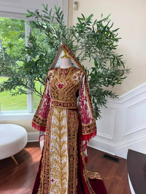 Royale Red Embroidery Tatreez Elegance Thobe