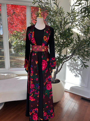 Floral Two Piece Cardigan Thobe
