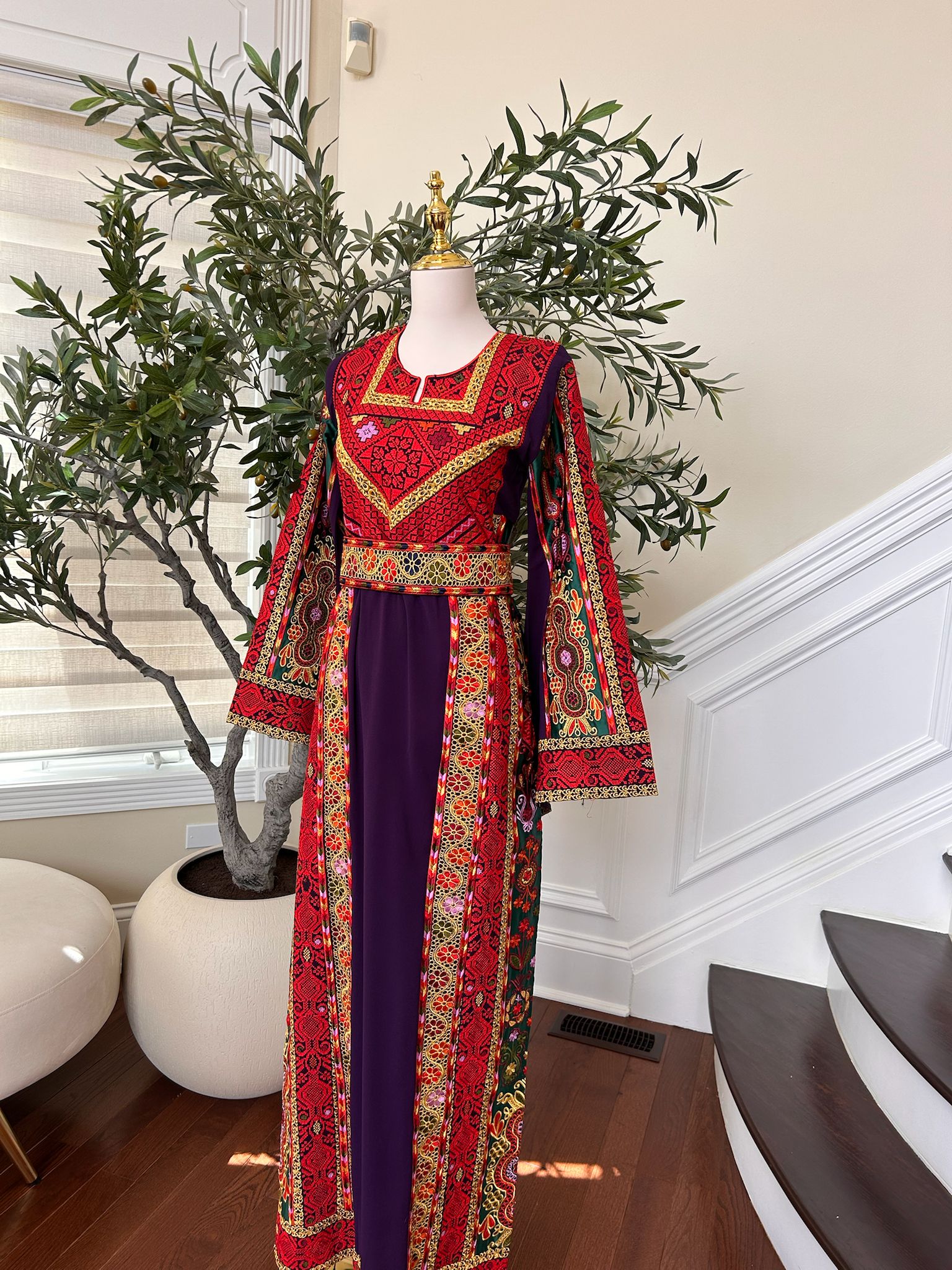 Purple Embroidery Tatreez Thobe /451