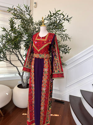 Purple Embroidery Tatreez Thobe /451