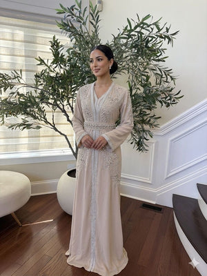 Cream Beaded Royale Kuftan