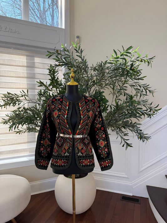 Heritage Luxe Green Embroidery Jacket