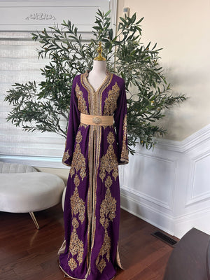 Purple Floral Elegance Kuftan