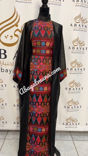 3 pieces Embroidery Bisht tatreez With Matching Dress
 #9198301