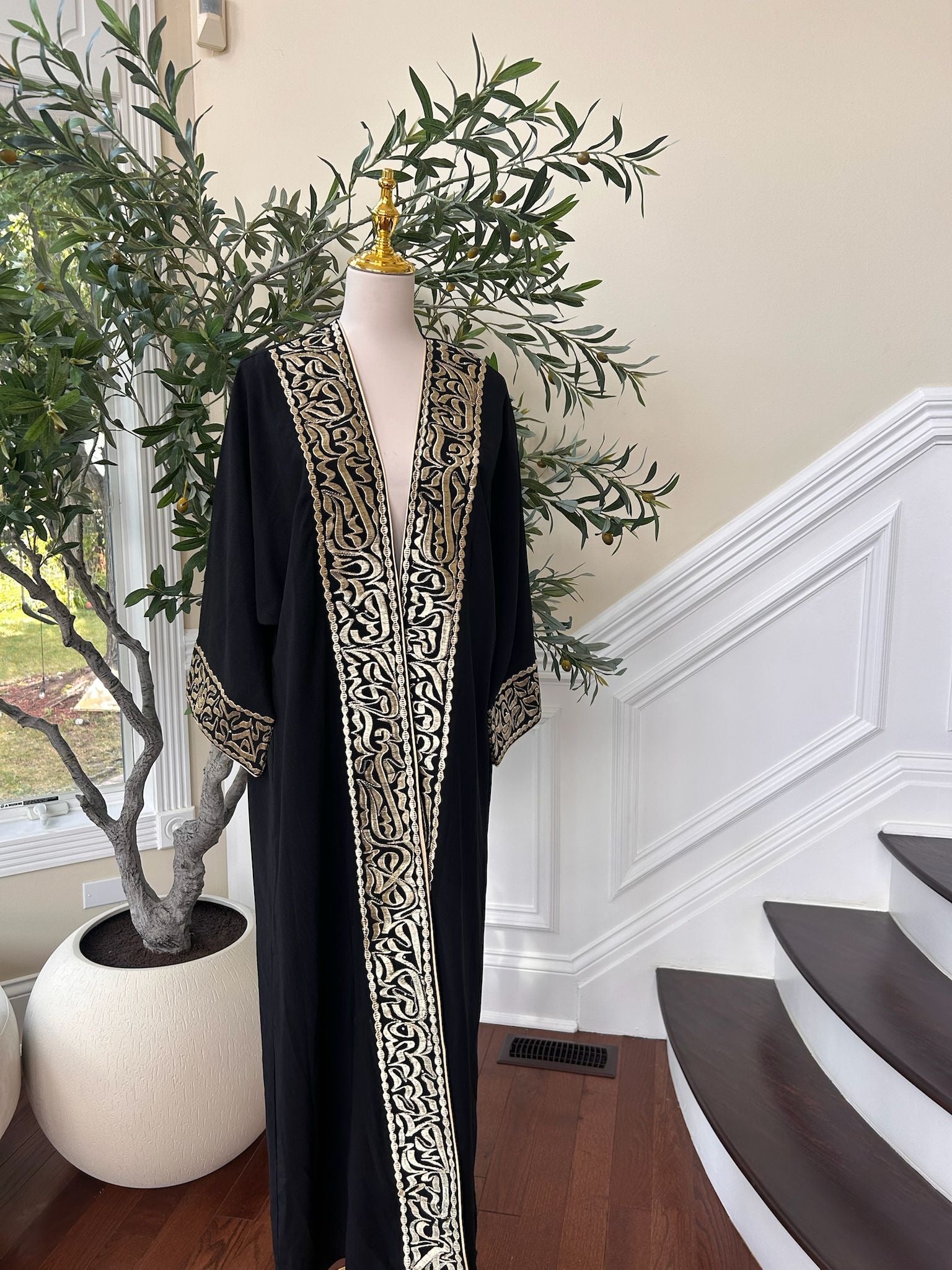 Black Cardigan Golden Detail