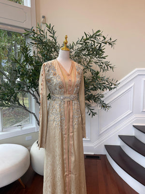 Golden Yellow Beaded Kuftan Elegance