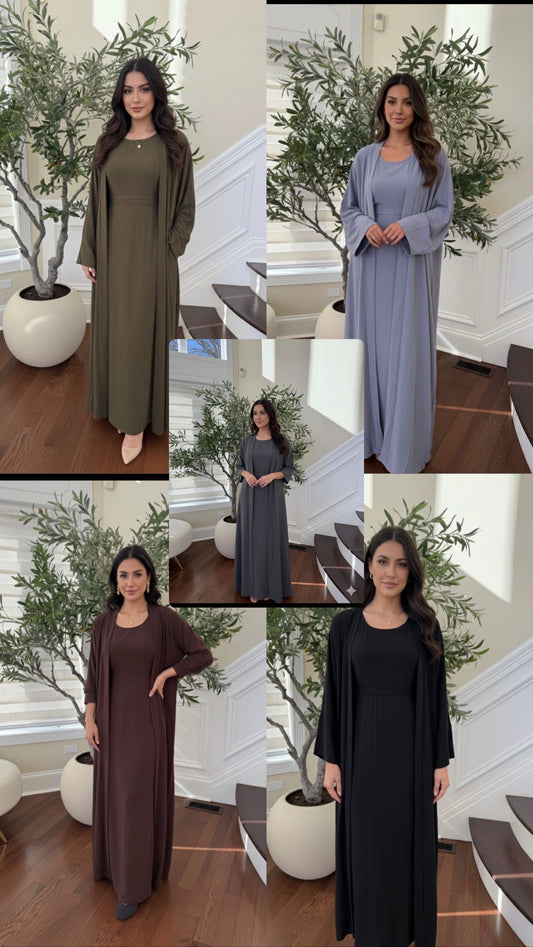 Elegant Two Piece Abaya Set