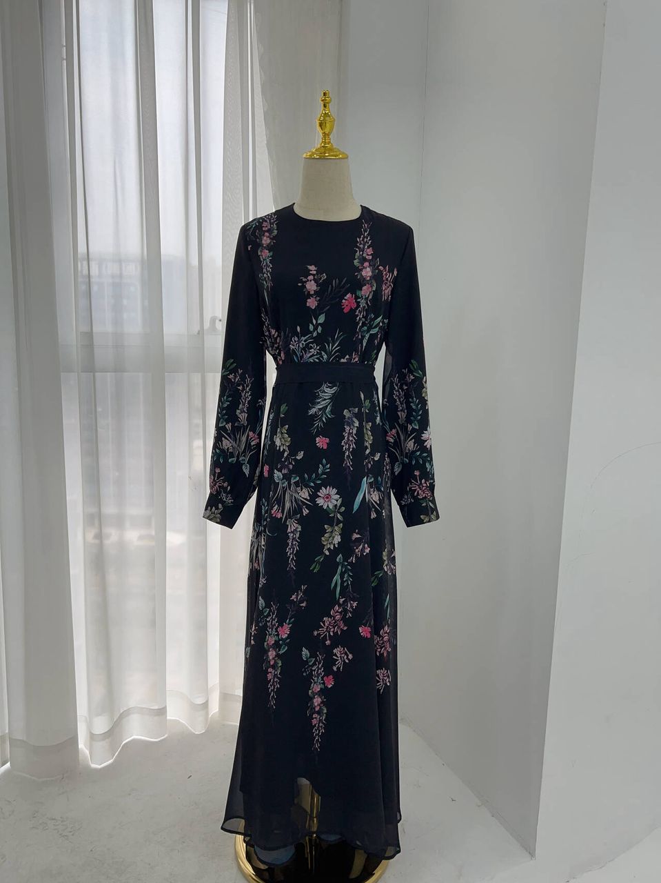 Floral Flow Black Maxi Dress