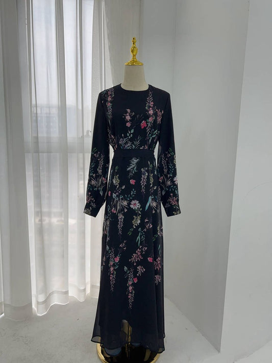 Floral Flow Black Maxi Dress
