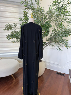 Nujum Ramadan Golden Embellished Black Abaya