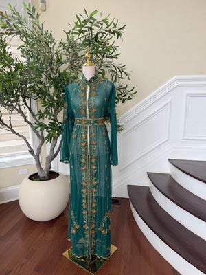 Emerald Golden Cardigan Abaya