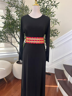 Gold Sabal Kharaz Red Tatreez Thobe Belt