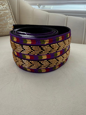 Sabal Kharaz Purple Tatreez Thobe Belt