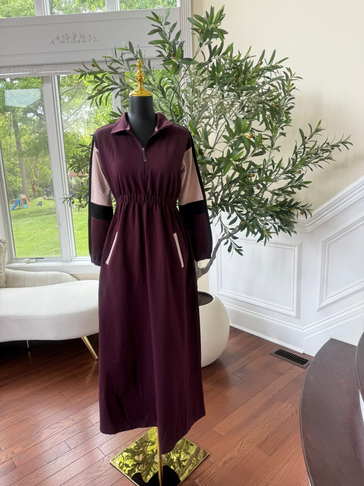 Burgundy Activewear Abaya