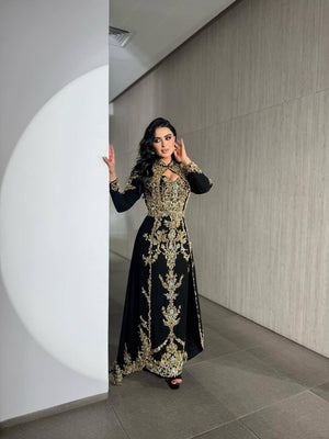 Black Beaded Elegance Royale Kuftan