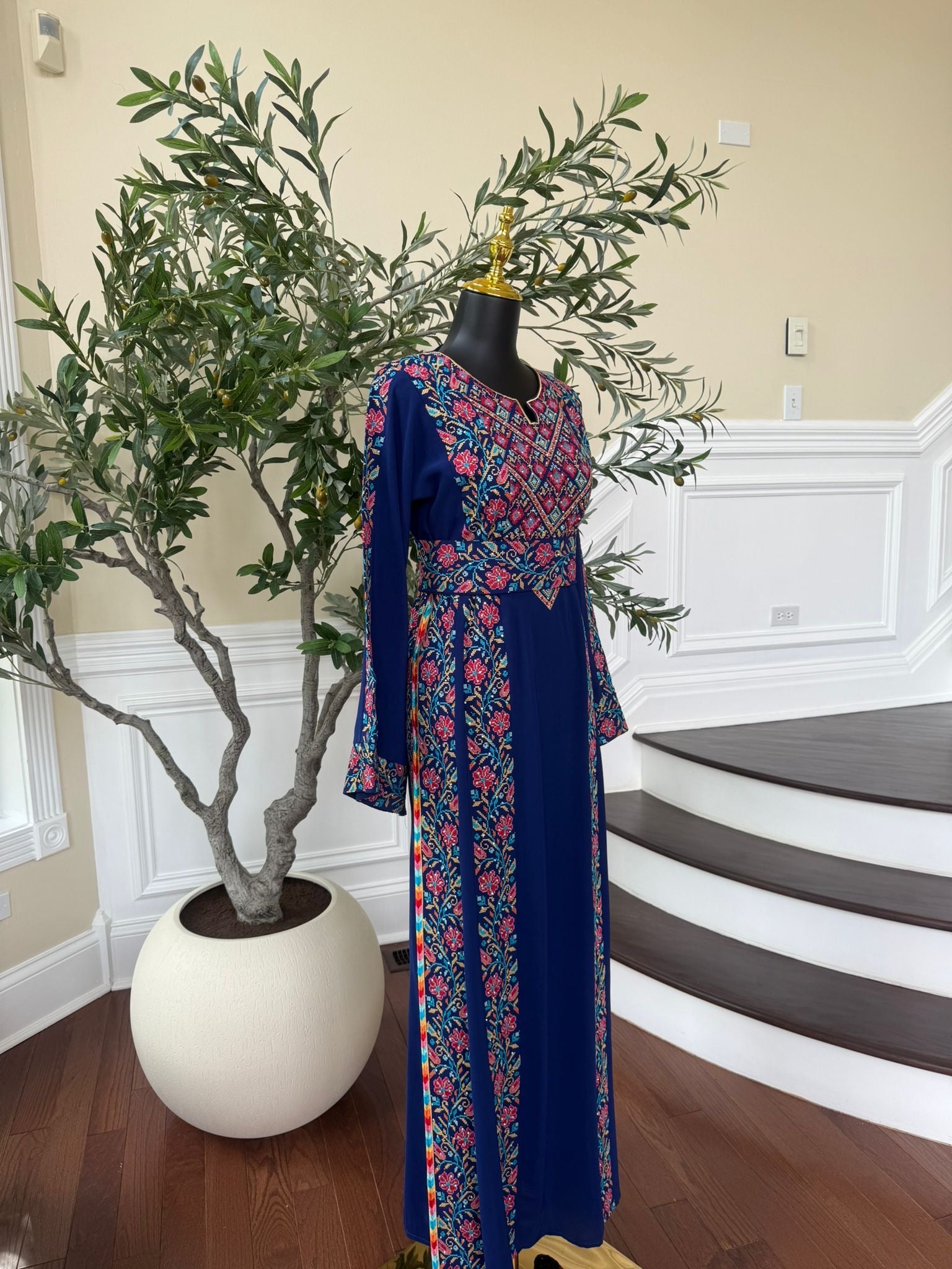 Elegant Blue Tatreez Thobe/A
