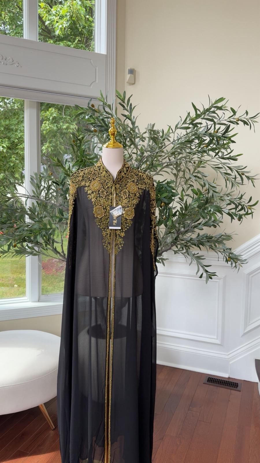 Golden Black Abaya