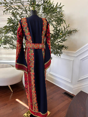 Navy Blue Elegance Tatreez Thobe