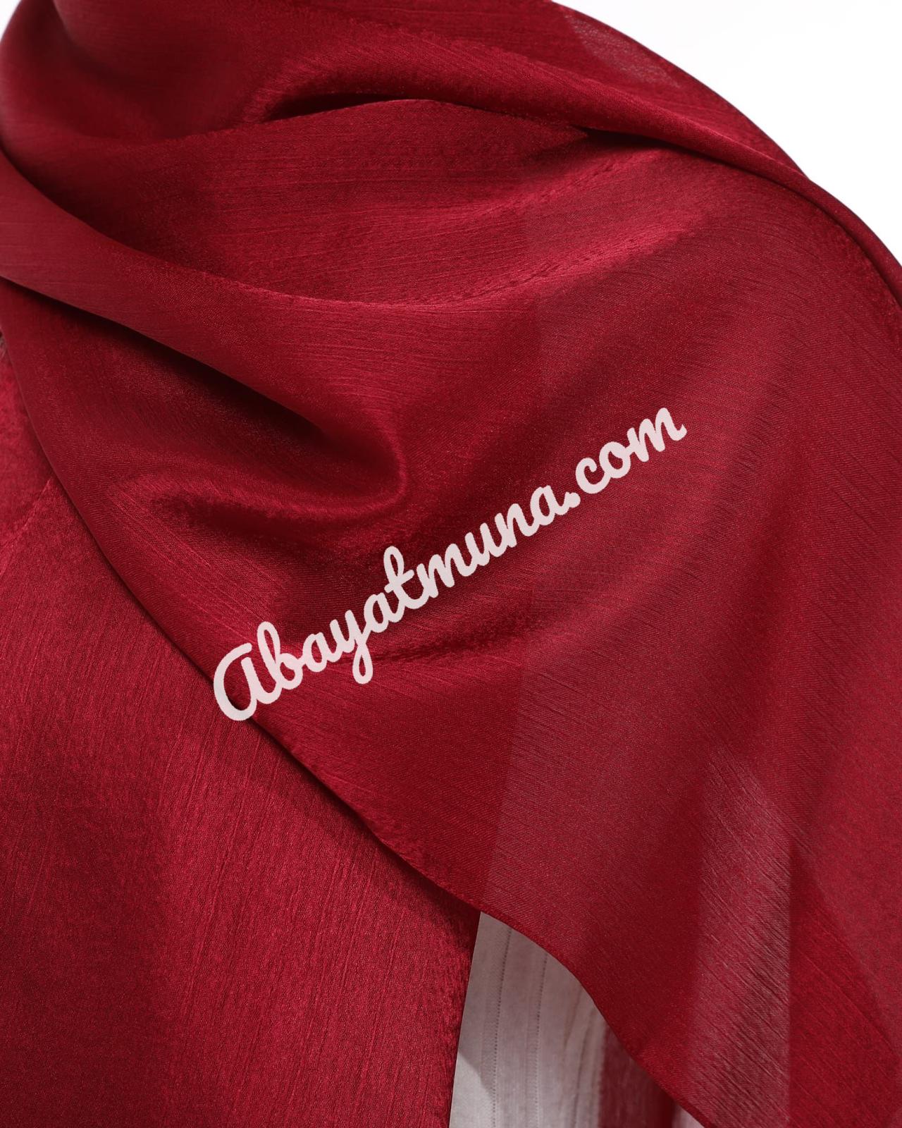 Red Satin Hijab/ Shal