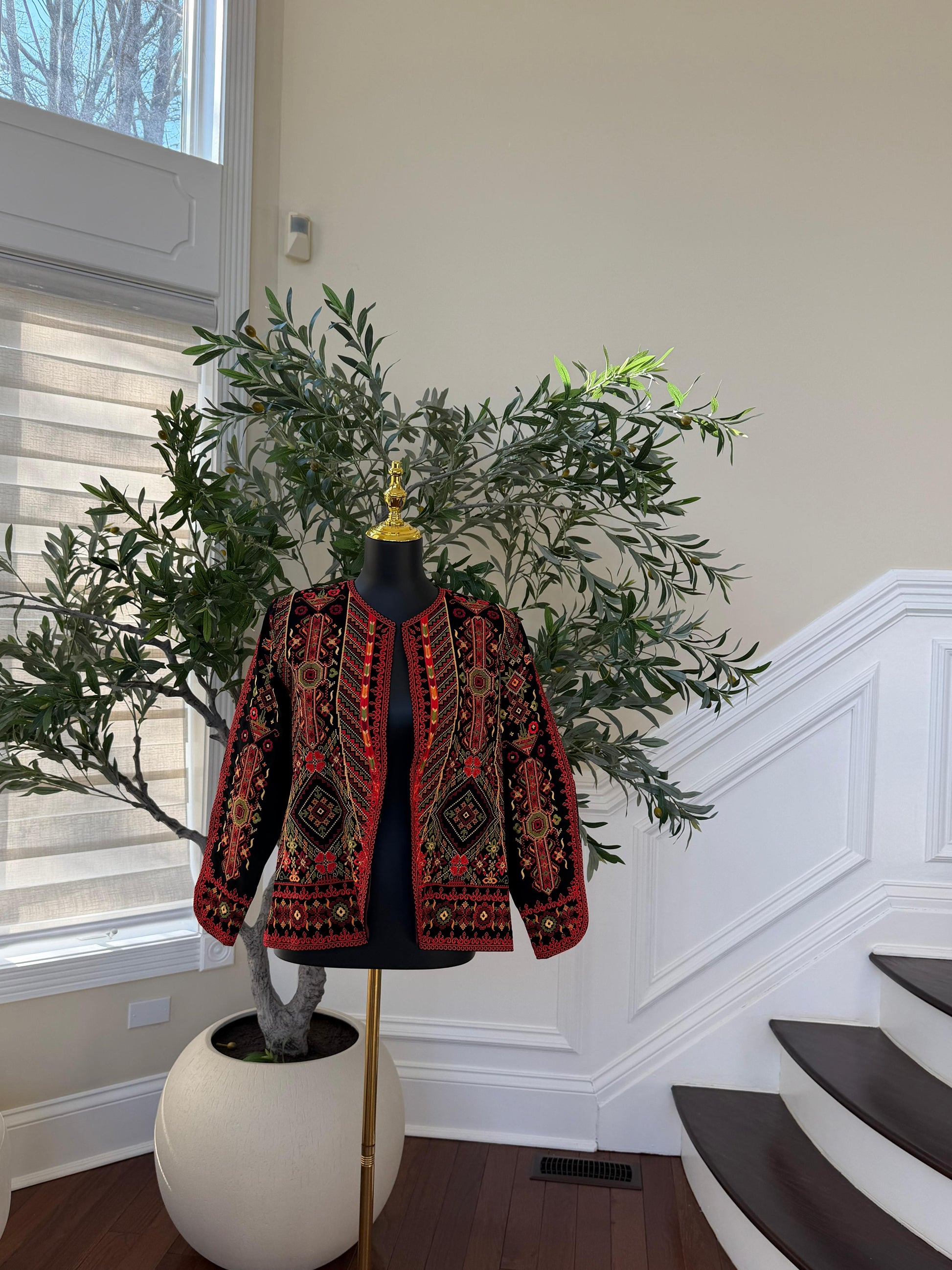 Red Embroidered Tatreez Jacket