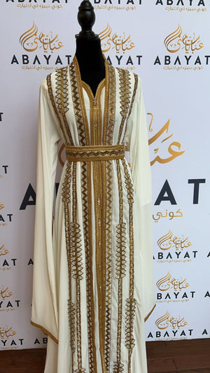 The White And Gold Kuftan of Elegance #8097693