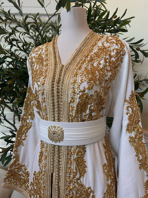 Golden White Detail Kuftan
