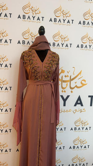 Blush Pink Designed Abaya #8097476