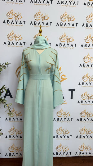 Elegant Mint Blue Abaya