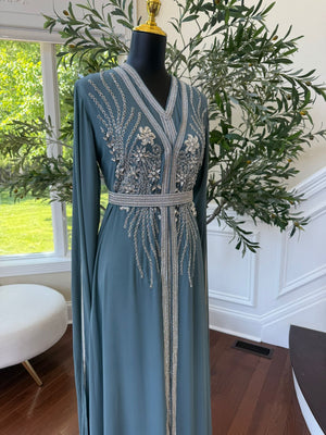 Luxury Baby Blue Kuftan