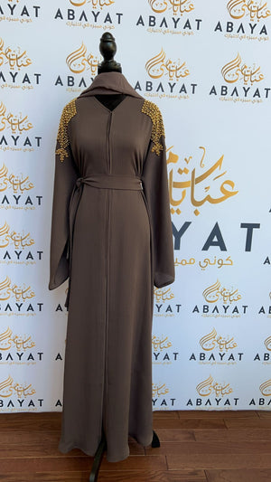 Dark Purple and Gold Abaya