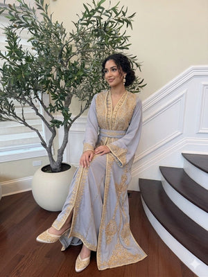 Grey Golden Charm Luxe Kuftan