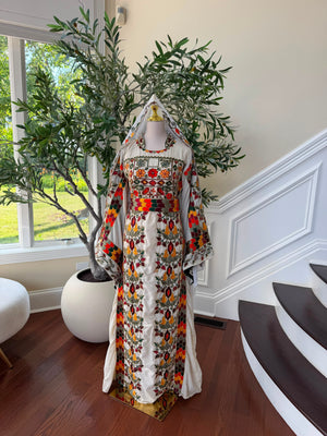 White Beaded Elegance Thobe