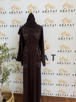 Elegant Deep Purple Beaded Abaya