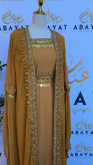 Elegant Black/ Yellow Moroccan Kuftan