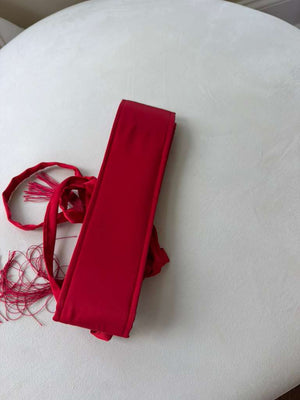 Red Satin Cashmere Belt