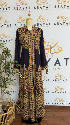 Purple Tatreez Two Piece Abaya