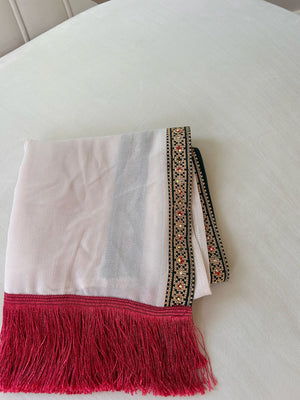 Cream / Green Tatreez Khirka Shal