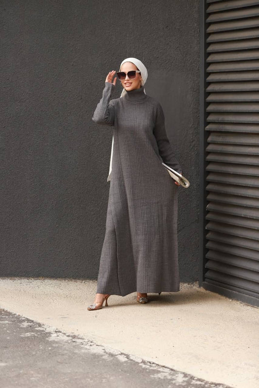 Grey Long Dress 2 peice #039