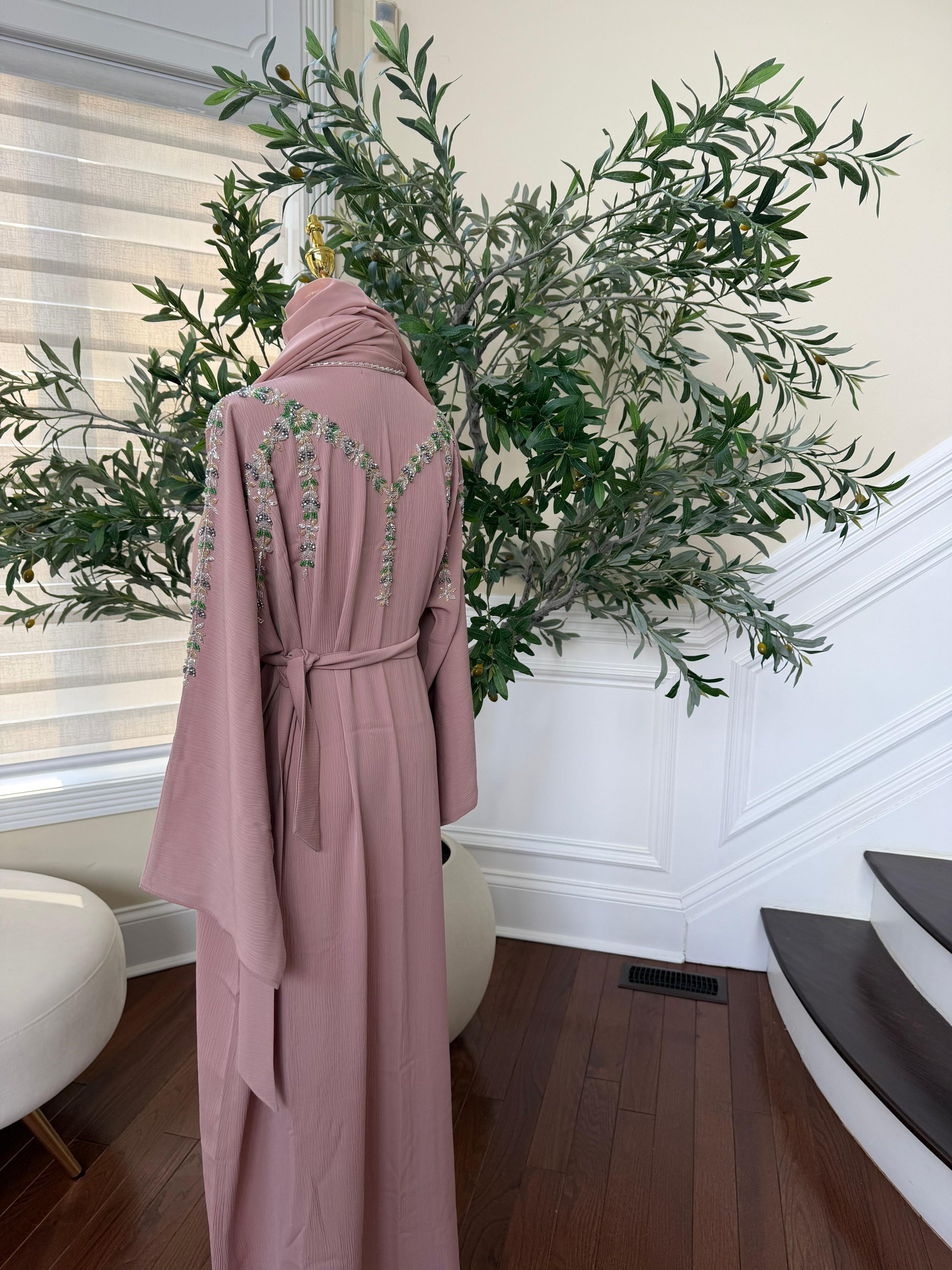 Light Pink Rose Blush Abaya