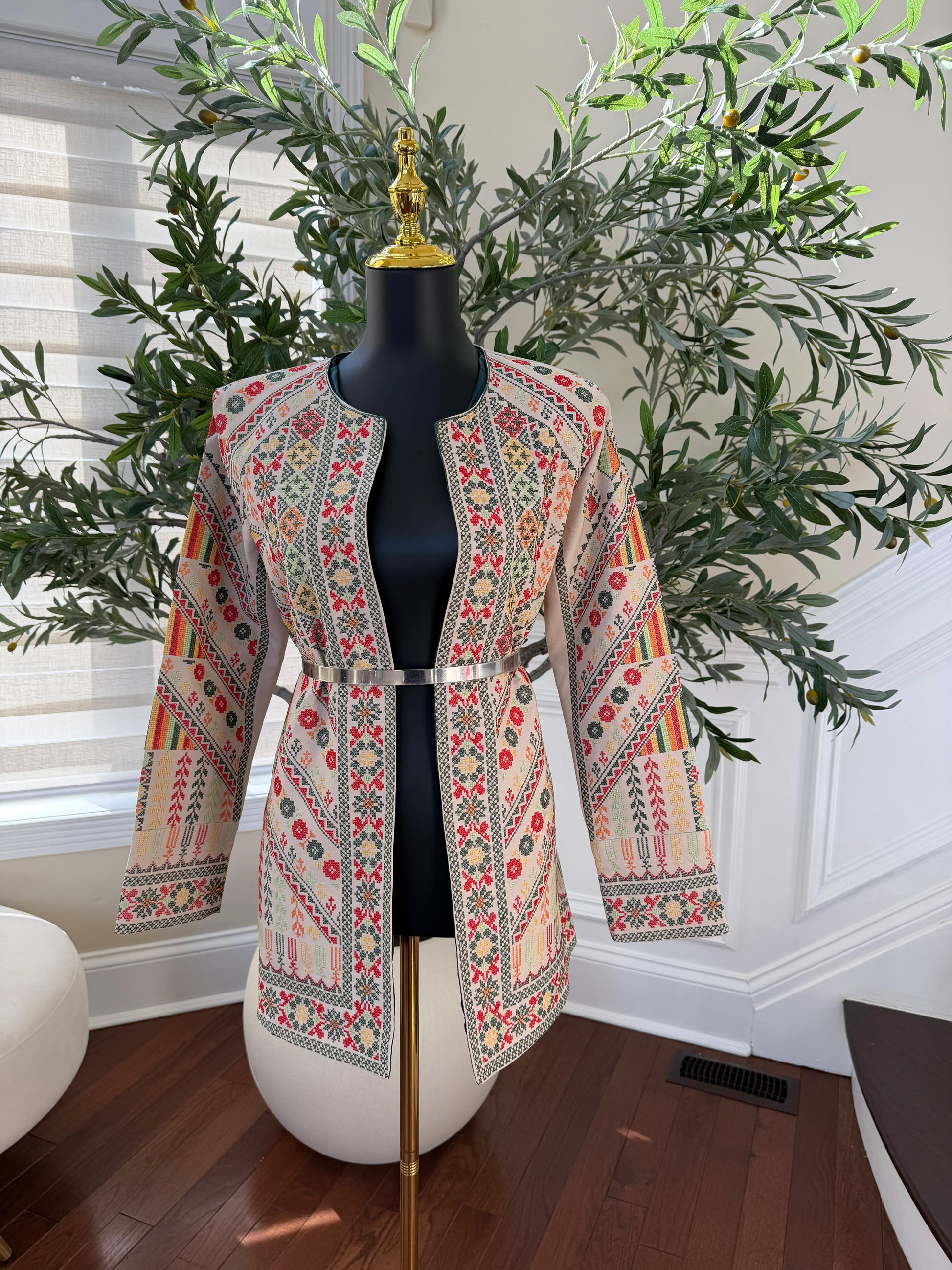 Heritage Bloom Cream Tatreez Jacket