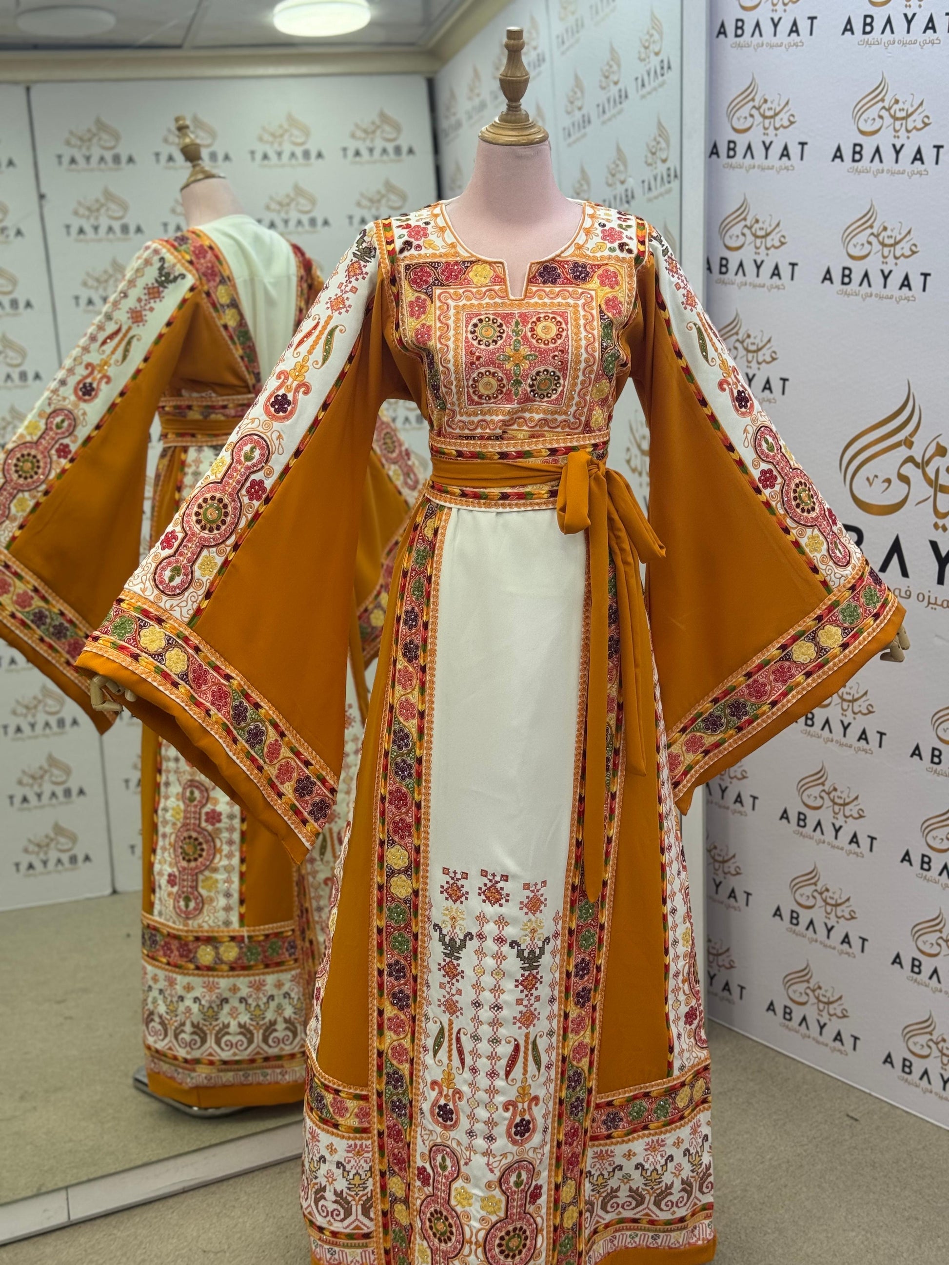 Mustard Bloom Heritage Embroidered Thobe