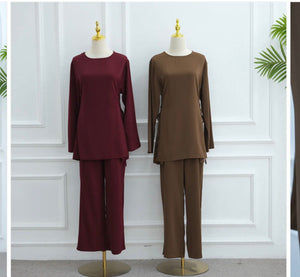 Modern Modesty Chiffon Side Tie Detail Two Piece Set