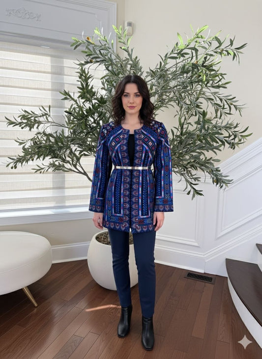 Blue Bloom Tatreez Heritage Jacket